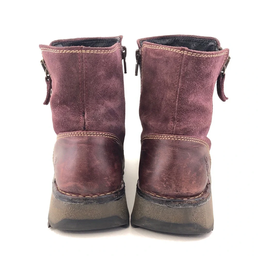 Fly London Marl Purple Suede Ankle Boots EUR 39